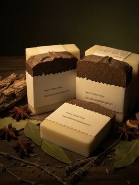 Artisanal Neem Tallow Soap - Cream & Brown